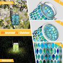lanterne solaire décorative pour jardin en mosaïque