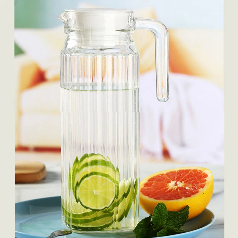 Pichet verre stries carrées carafe eau froide 11l