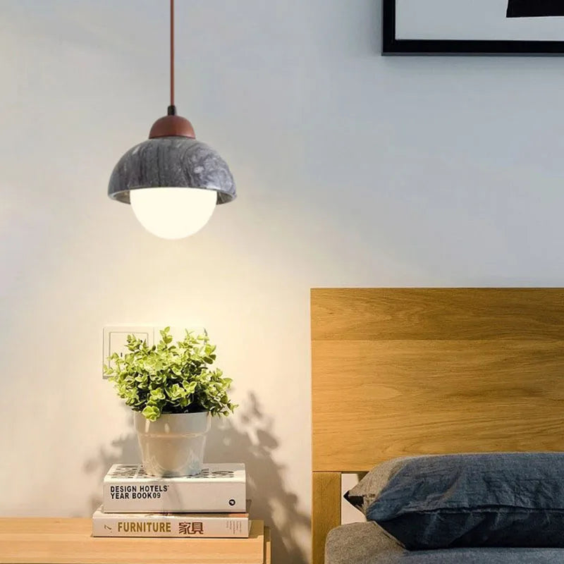 suspension moderne en marbre et bois pour bar
