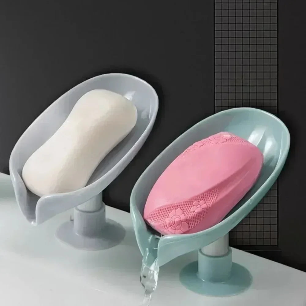 porte-savon en forme de feuille avec ventouse et support de séchage - vue 5 sur 8