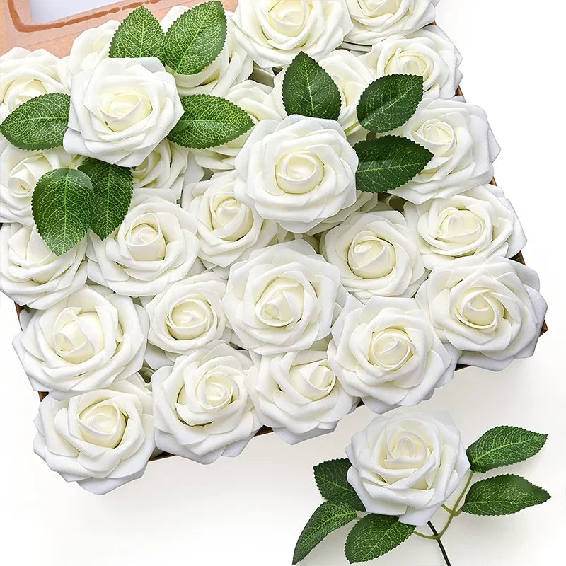 lot de 25 roses artificielles pour décorations de mariage et fêtes - vue 11 sur 11