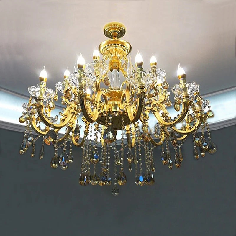lustre en cristal moderne avec éclairage LED suspendu - vue 3 sur 18
