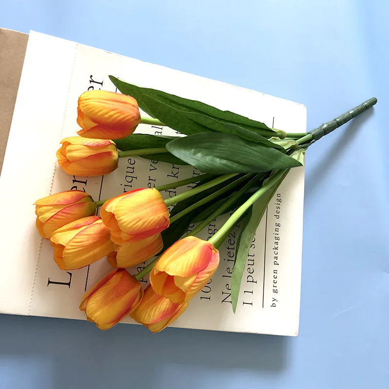 bouquet de tulipes artificielles pour mariage et décoration intérieure - vue 10 sur 11