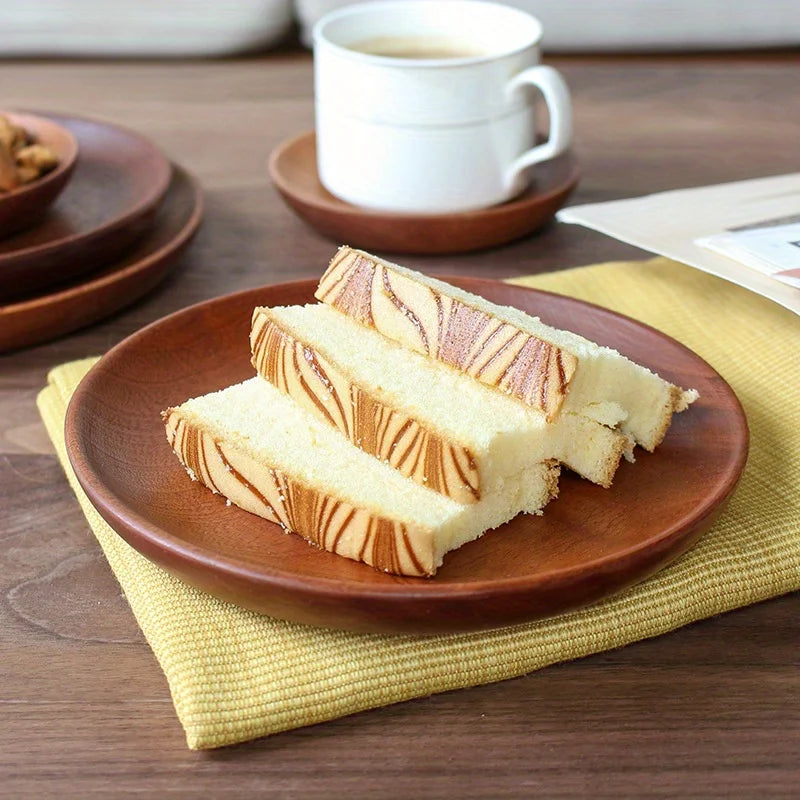 Assiettes plates bois artisanales style rustique service table