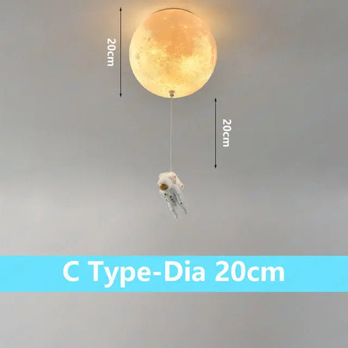 plafonnier lunaire décoratif avec astronaute idéal pour chambre - vue 12 sur 15