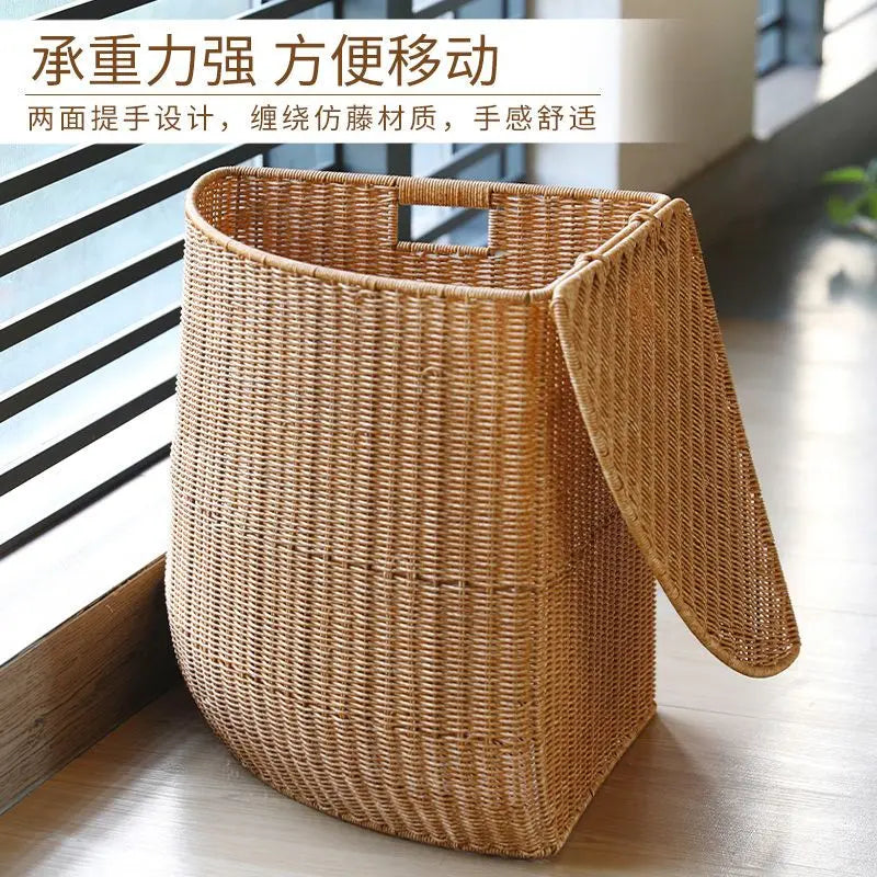 panier dangle tissé pour linge et rangement maison - vue 4 sur 14