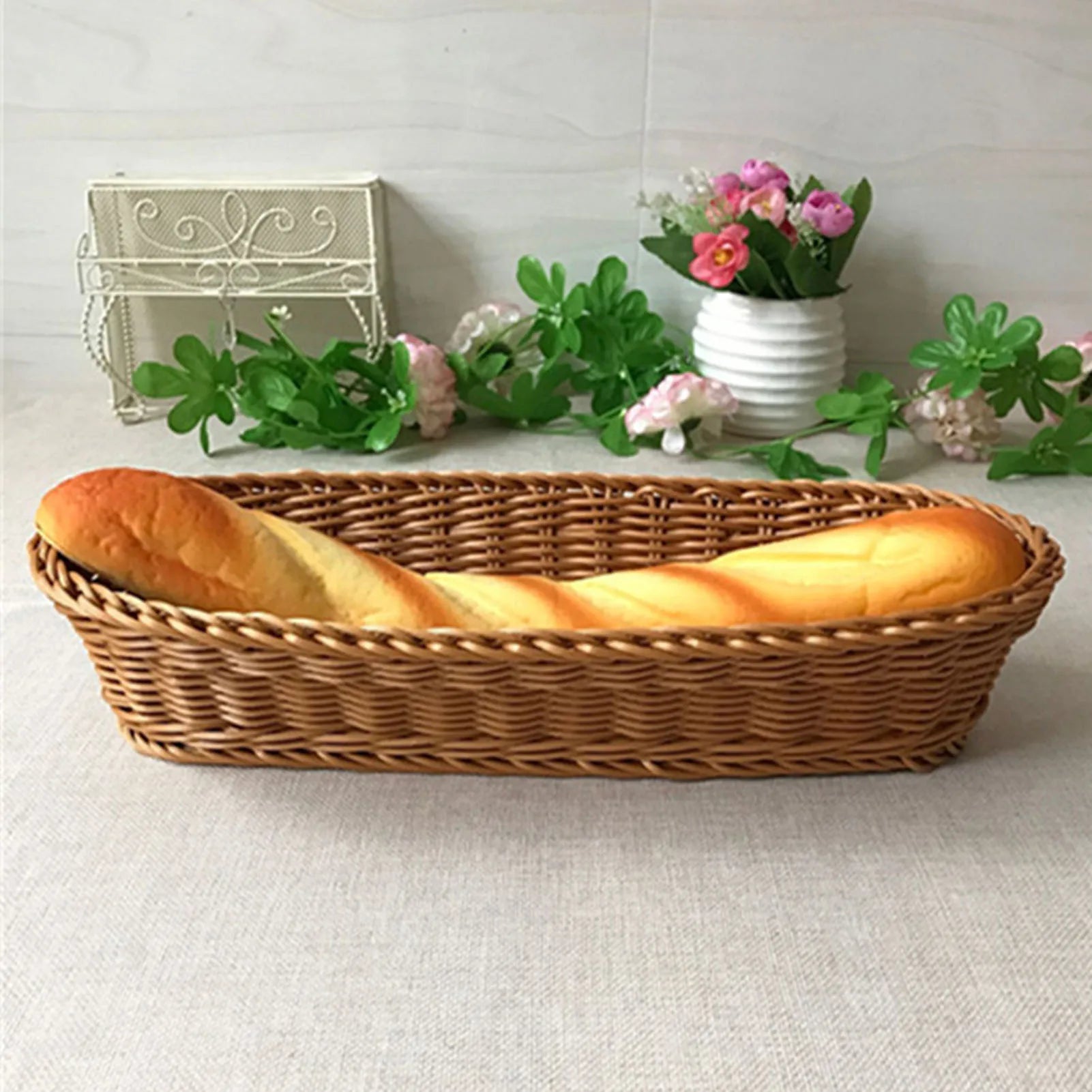 paniers ovales imitation rotin pour fruits et légumes de grande capacité - vue 4 sur 8