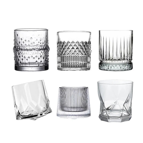 Verres whisky old fashioned relief élégants pour cocktails