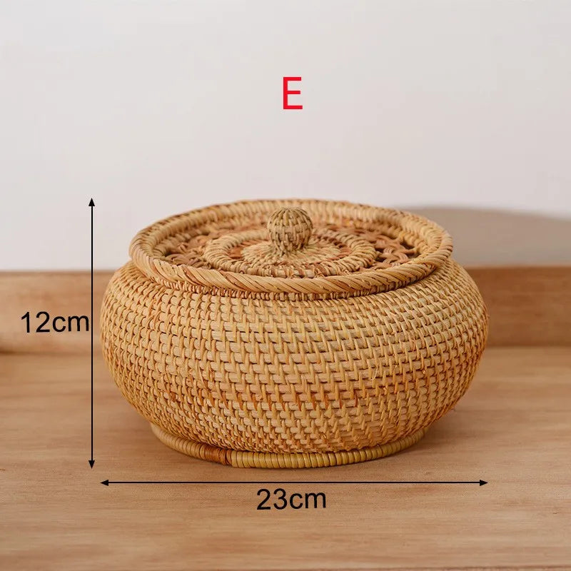 panier de rangement en rotin pour aliments et thé - vue 15 sur 16