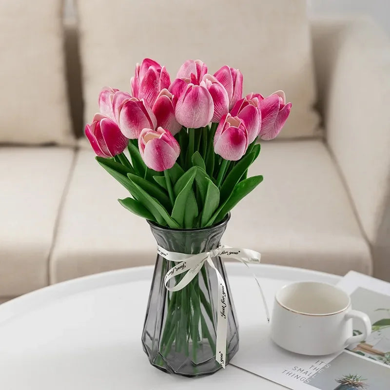 bouquet de tulipes artificielles luxe pour décoration intérieure et mariage - vue 13 sur 17