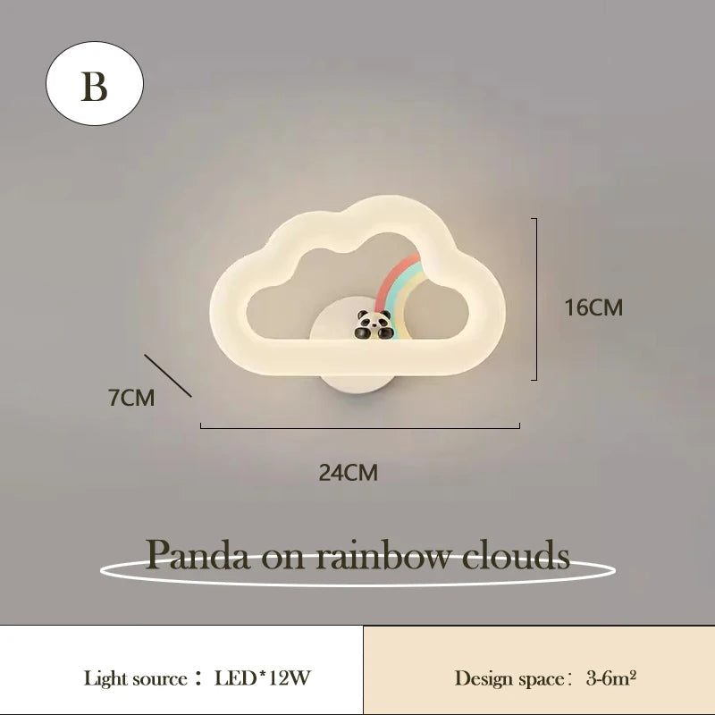 applique murale nuage arc-en-ciel à led pour chambre d'enfant - vue 6 sur 6