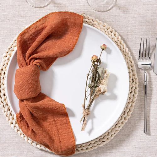 Serviette de table gaze de coton artisanal lot