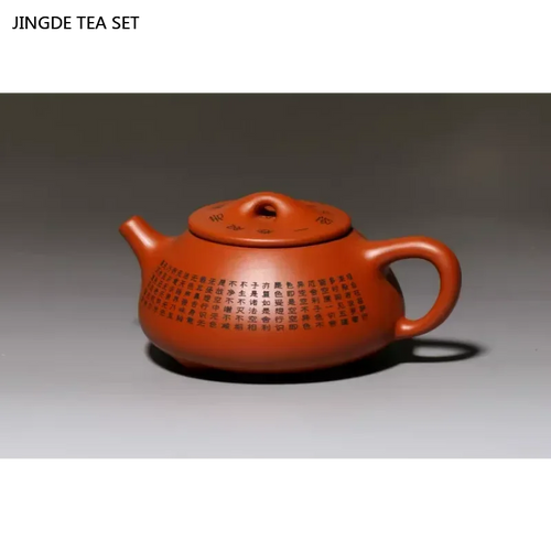Théière zisha yixing sculptée main motif cœur louche