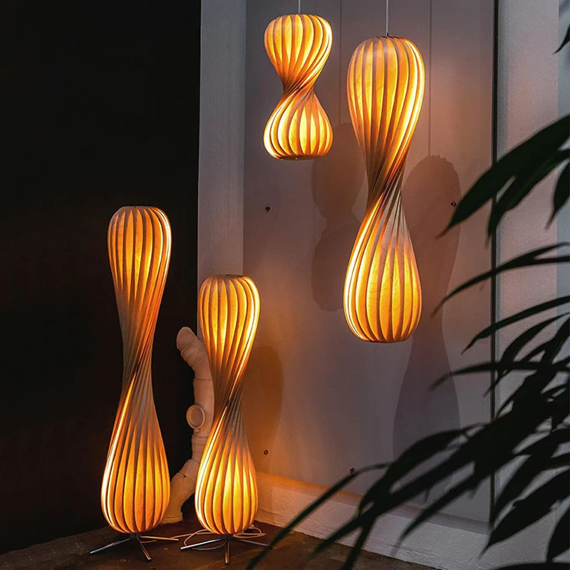 Wabi Sabi – lampadaire en bois Simple et rétro - vue 5 sur 8
