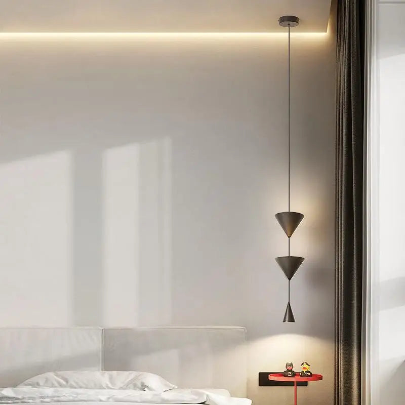 Lustre LED créatif en métal blanc et noir - vue 7 sur 8