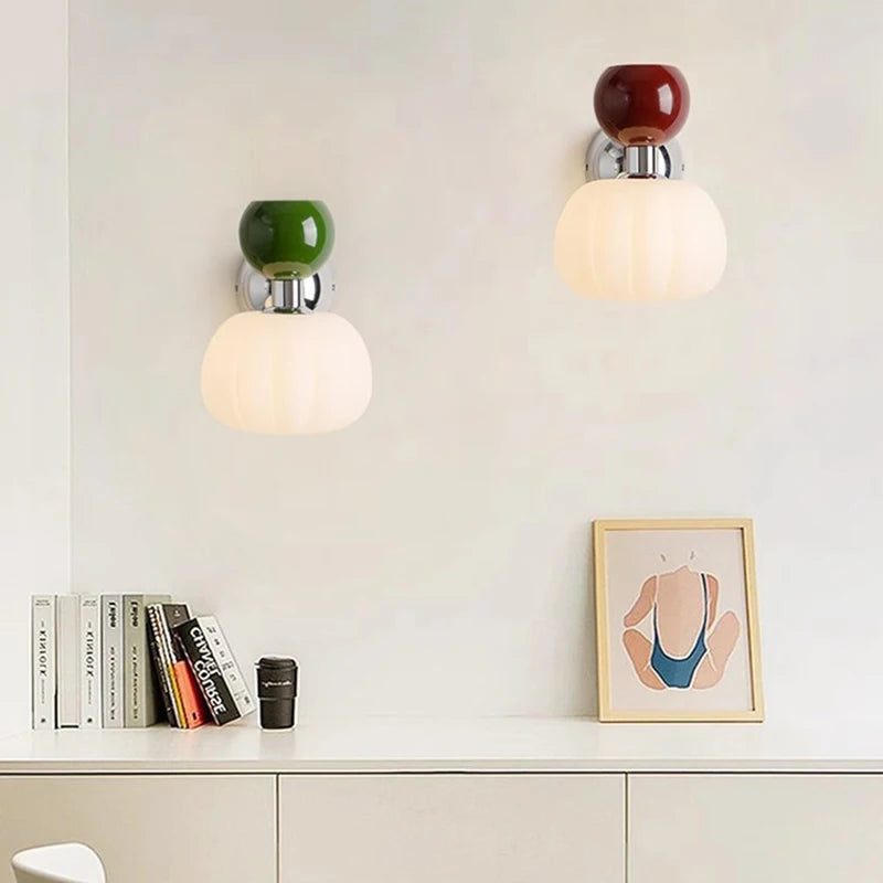 applique murale lampe citrouille pour enfants haut et bas - vue 5 sur 8