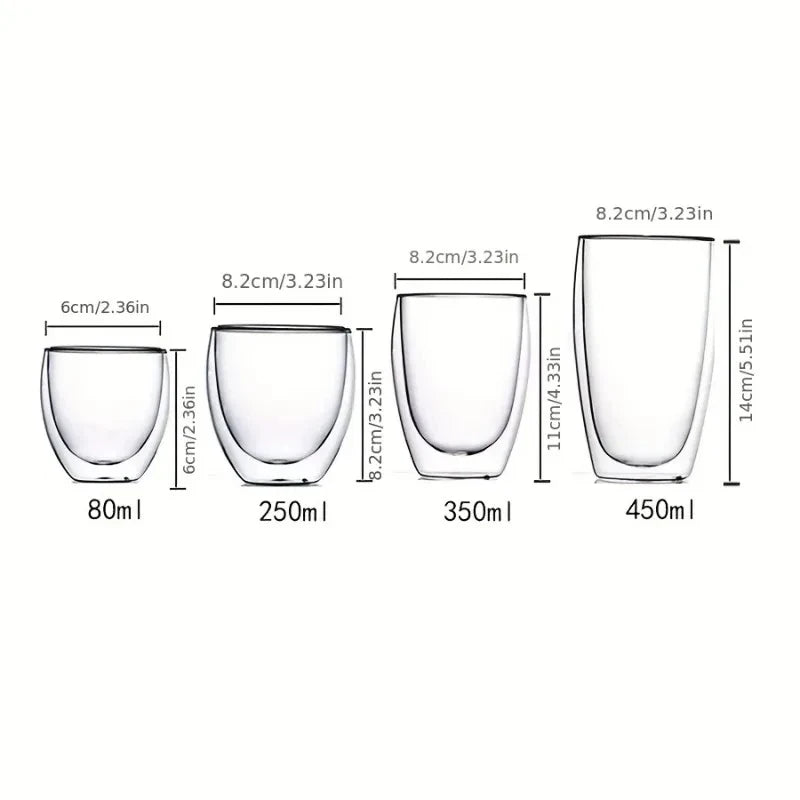 Tasses expresso verre double paroi isolante design moderne - vue 7 sur 7