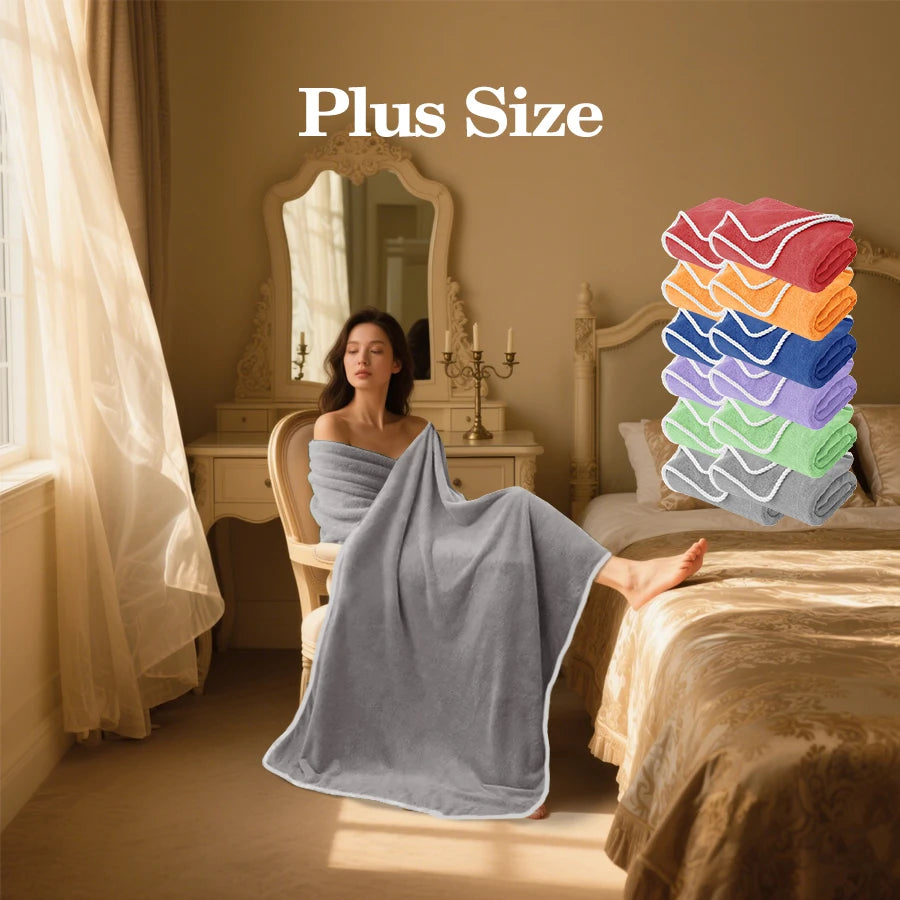 Serviette de bain polaire corail sechage rapide plage - vue 5 sur 7