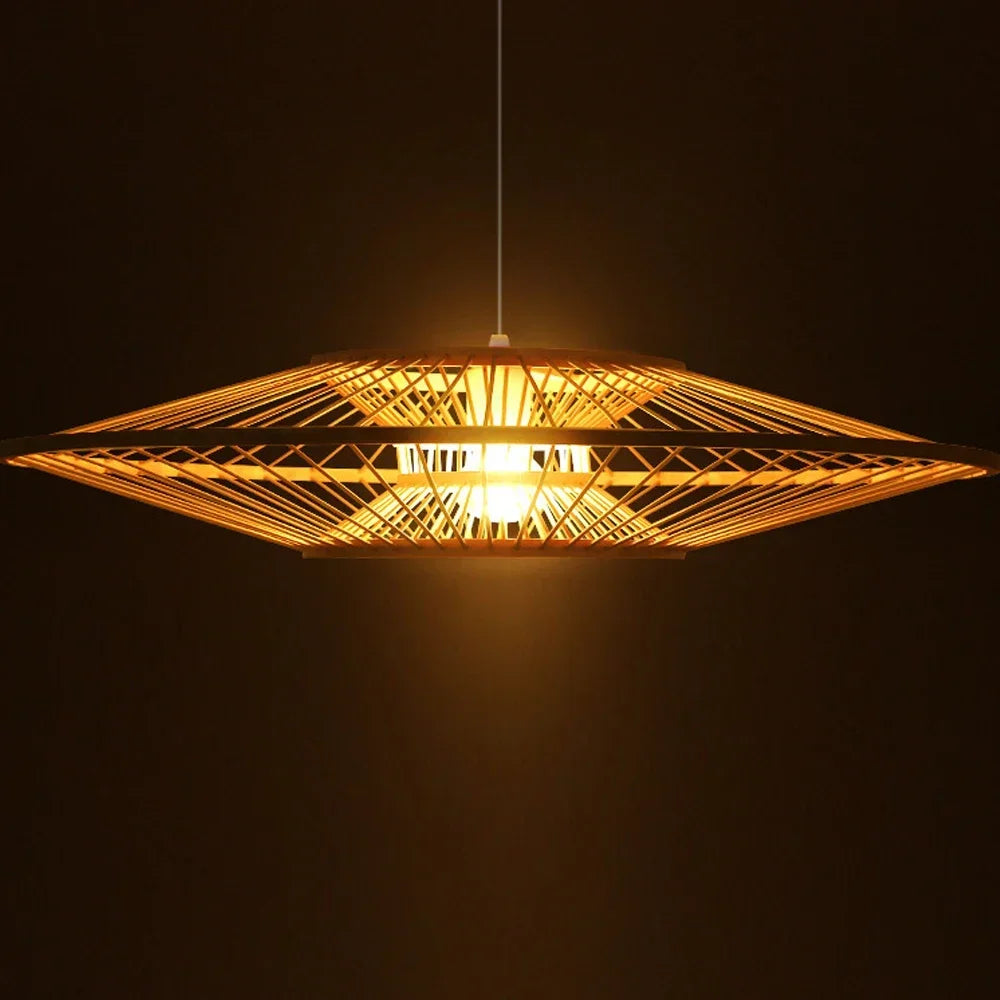 lustre rétro artistique en bambou style chinois pour décoration - vue 5 sur 8