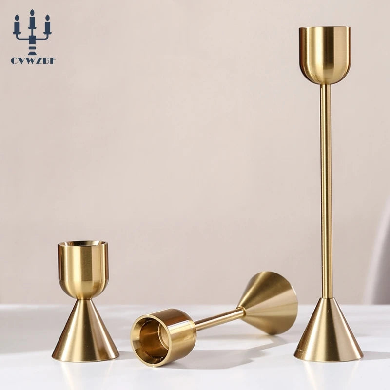 bougeoirs en métal pour mariage décoration romantique et fêtes - vue 4 sur 7