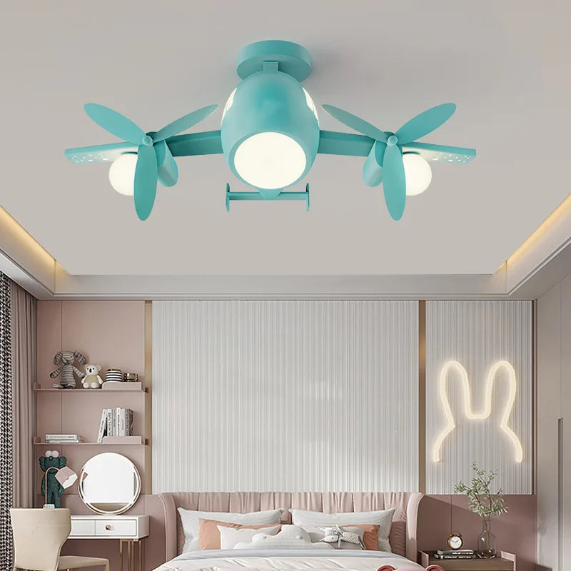 plafonnier avion nordique pour chambre enfant décoration lumineuse - vue 5 sur 10