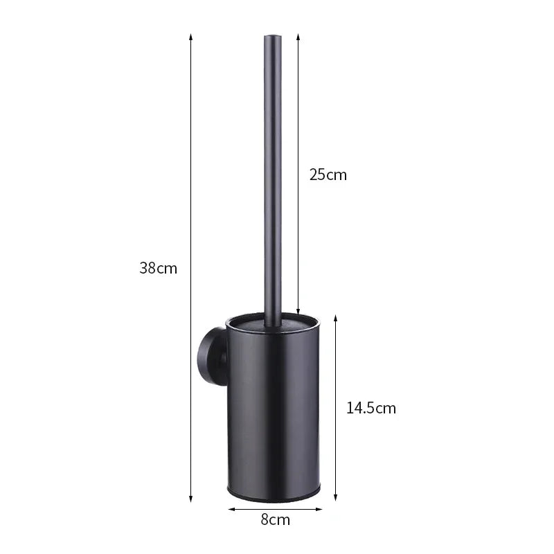 brosse de nettoyage en inox avec support mural pour salle de bain - vue 13 sur 13
