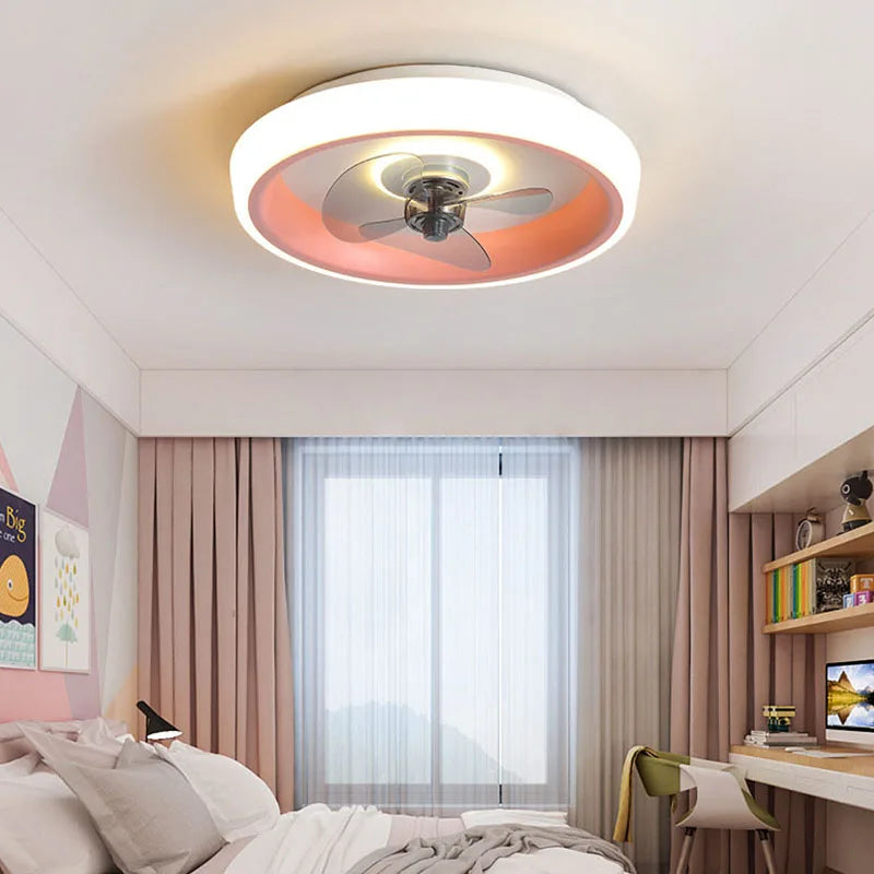 Ventilateurs De Plafond 50CM Lumière Chambre Salon Salle À Manger Lames Invisibles Ventilateurs Silencieux Éclairage Bas Ventilateur De Sol Lampe Ventilateur - vue 2 sur 12