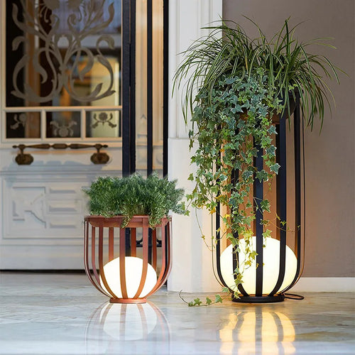 Lampadaire solaire de jardin lampe nordique en pot de fleurs pour Villa cour cour passerelle couloir décor extérieur IP65 éclairage étanche - vue 3 sur 18