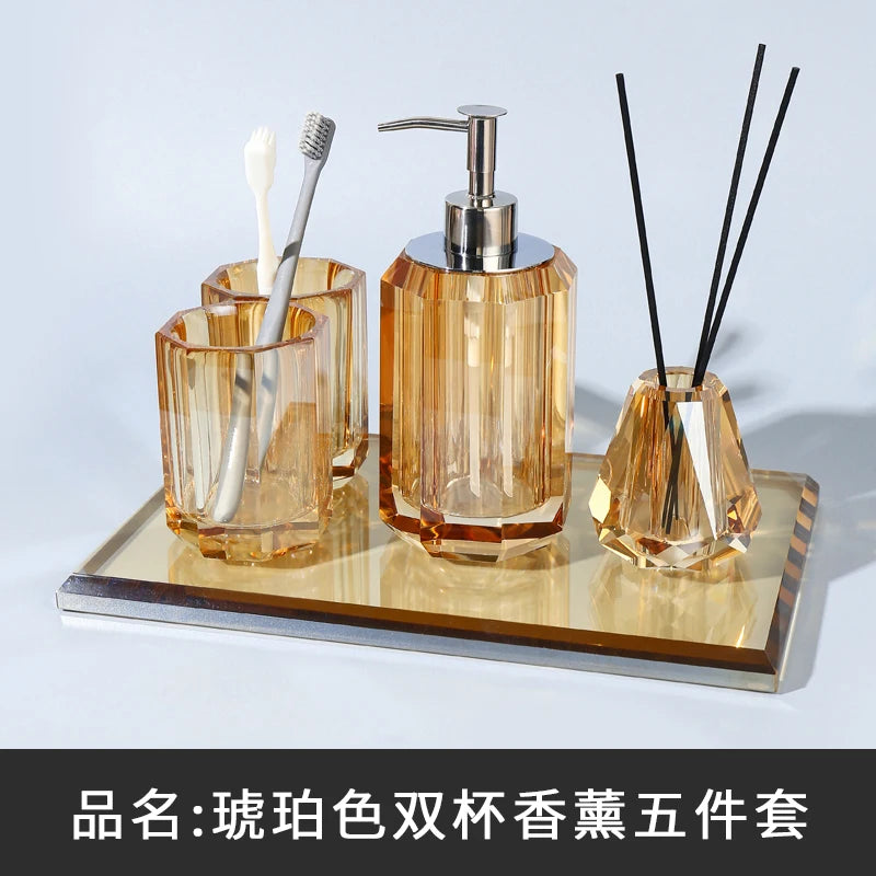 ensemble de produits de toilette en cristal et verre - vue 6 sur 18