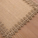 Chemin de table jute macramé style rustique beige