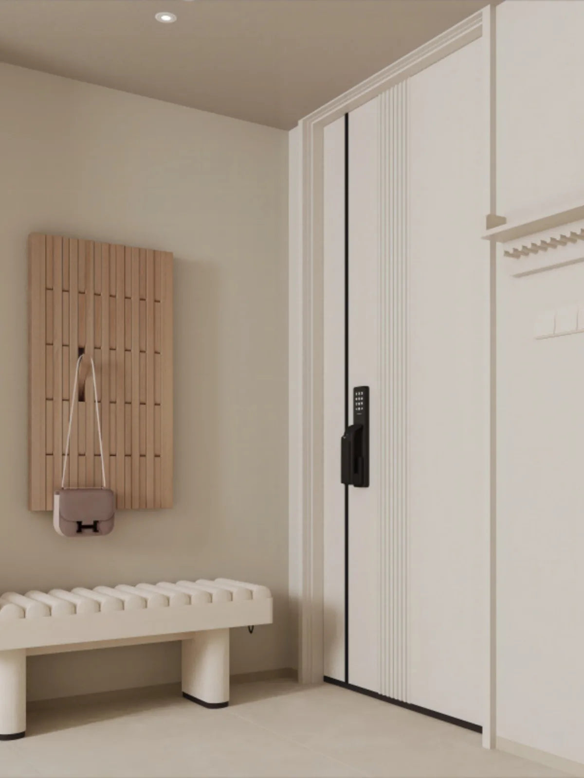 porte-manteau mural en bois pour vêtements et clés - vue 5 sur 18