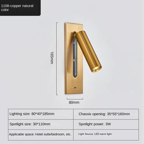 applique murale intérieure led avec chargement usb pour hôtel - vue 10 sur 12