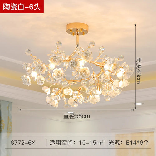 lustre en céramique italien éclairage cristal pour mariage et intérieur - vue 14 sur 14