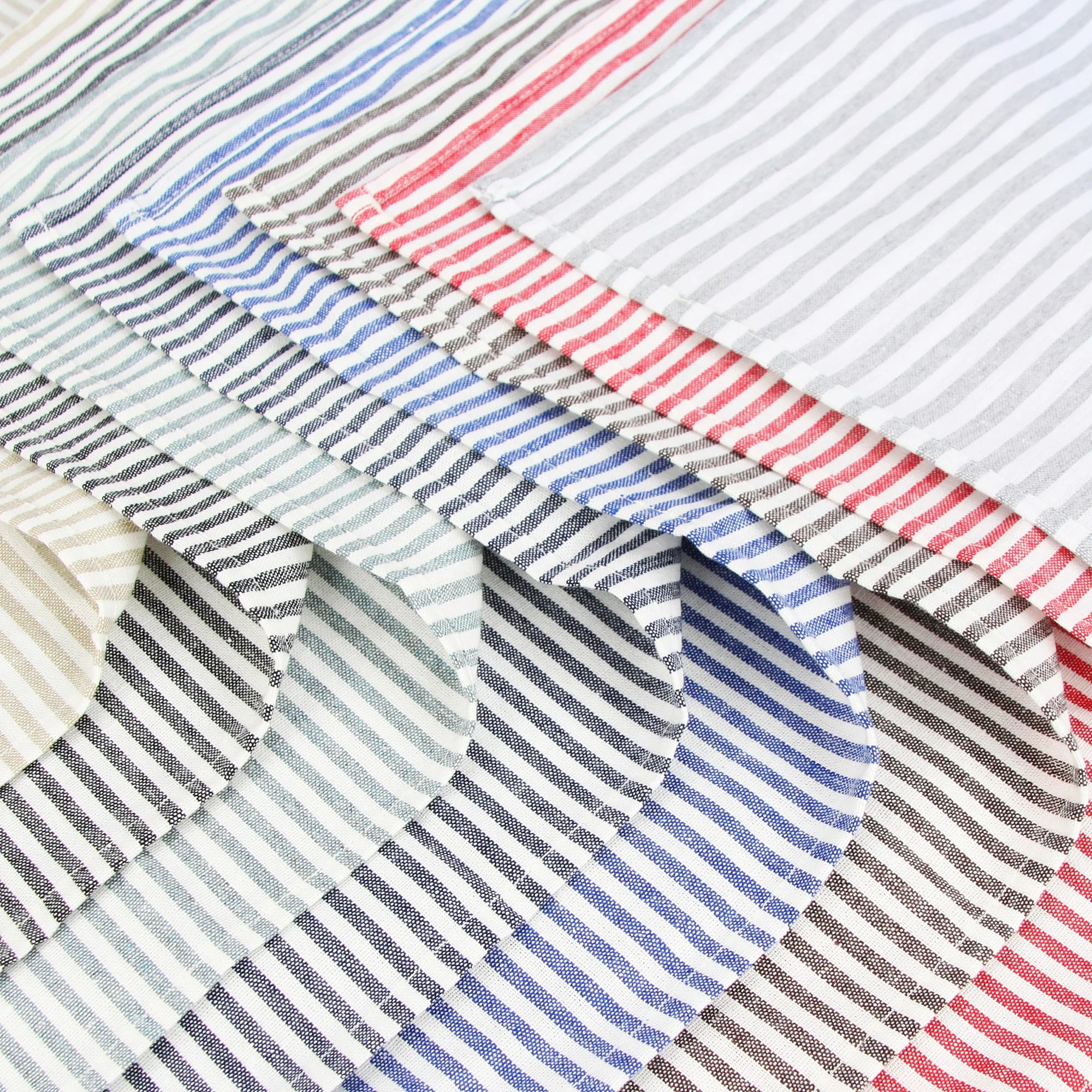 Serviette de table lin coton rayée lot 12 - vue 8 sur 7