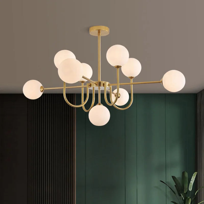 lustre led design moderne en forme de haricot magique - vue 2 sur 9