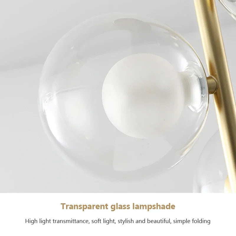 Lustre verre plafonnier maison salle suspension luminaires bar - vue 5 sur 8