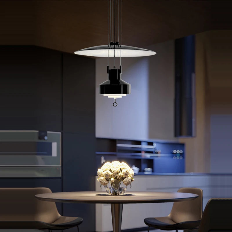 lustre italien flexible en aluminium avec leds dimmables - vue 3 sur 14