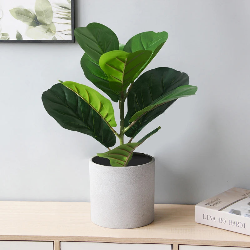 faux ficus arbre artificiel plante tropicale en plastique pour décoration intérieure - vue 3 sur 6