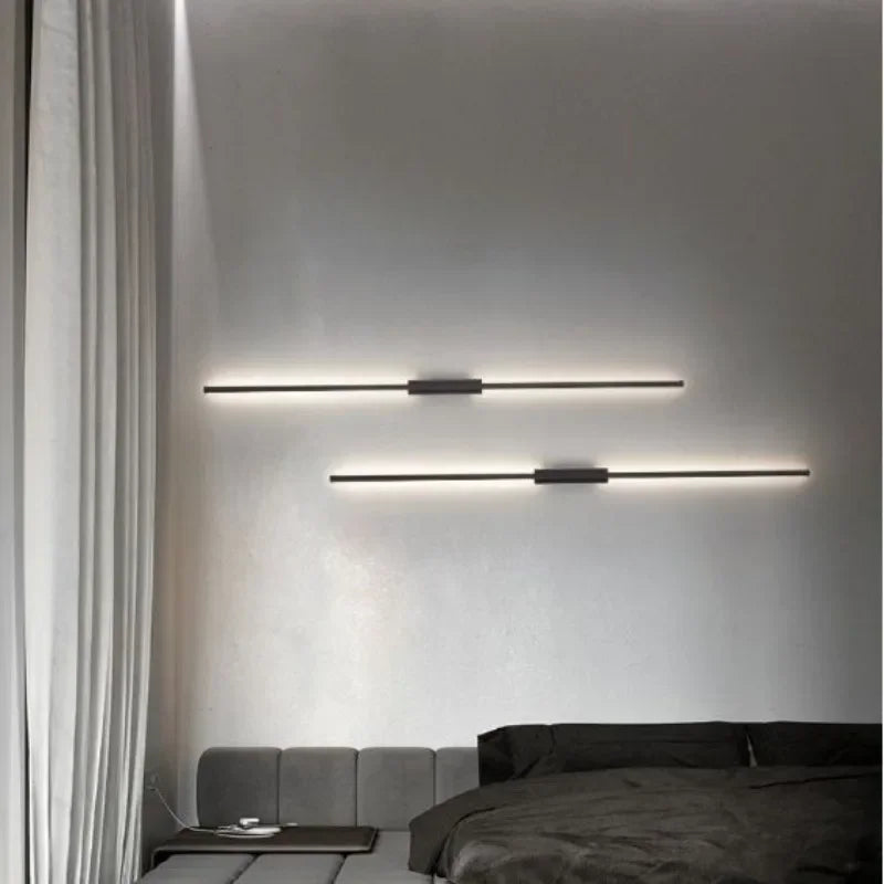 applique murale led moderne longue maison salon monté canapé - vue 4 sur 9