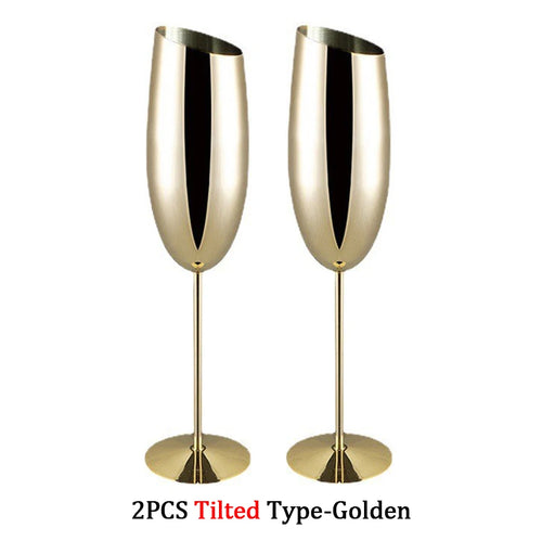 Verre champagne inox texturé coupe élégante bar fête