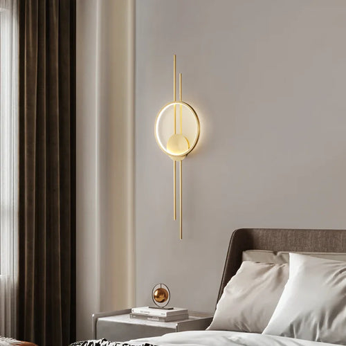 applique murale en laiton minimaliste trois intensités art déco - vue 5 sur 8