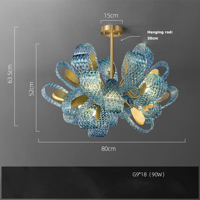 lustre en verre cristal LED pour un éclairage élégant - vue 12 sur 21
