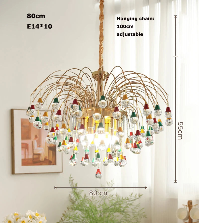 plafonnier tendance angel's tear en cristal lumineux élégant pour intérieur