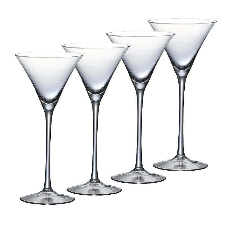 Ensemble 4 verres martini elegants en verre 130ml