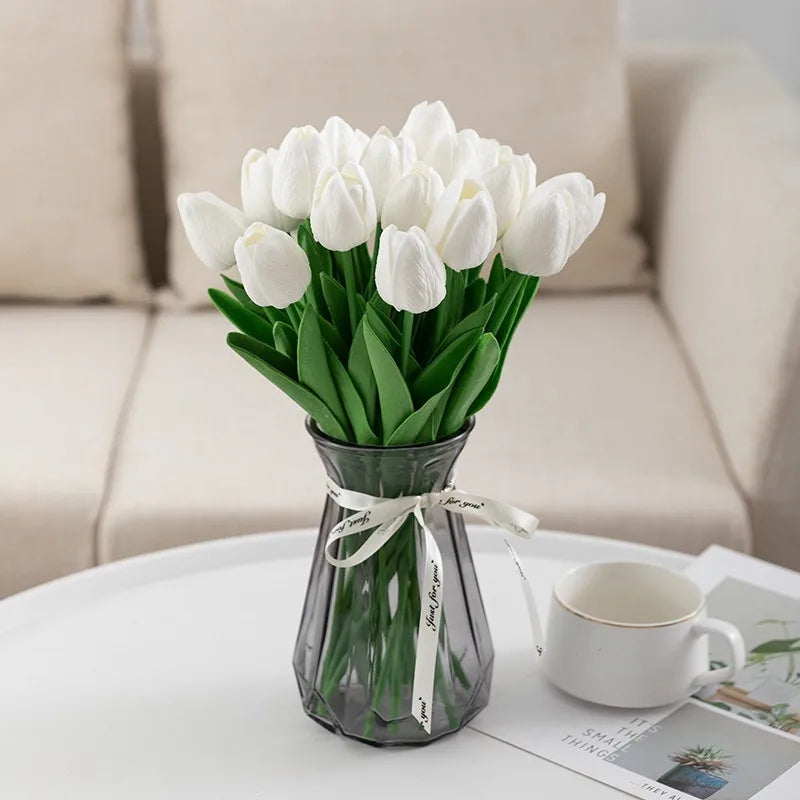 bouquet de tulipes artificielles luxe pour décoration intérieure et mariage - vue 16 sur 17