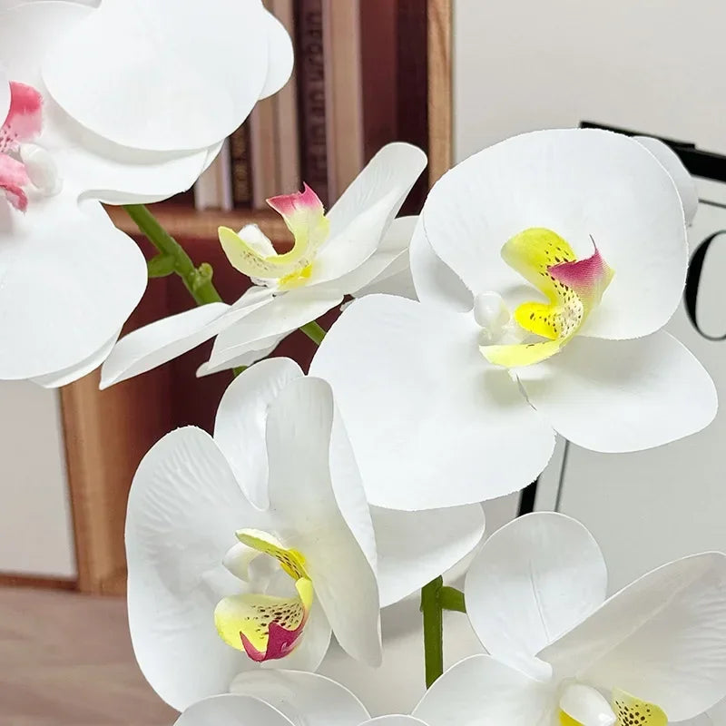 orchidée papillon artificielle 7 têtes décoration florale élégante - vue 7 sur 40