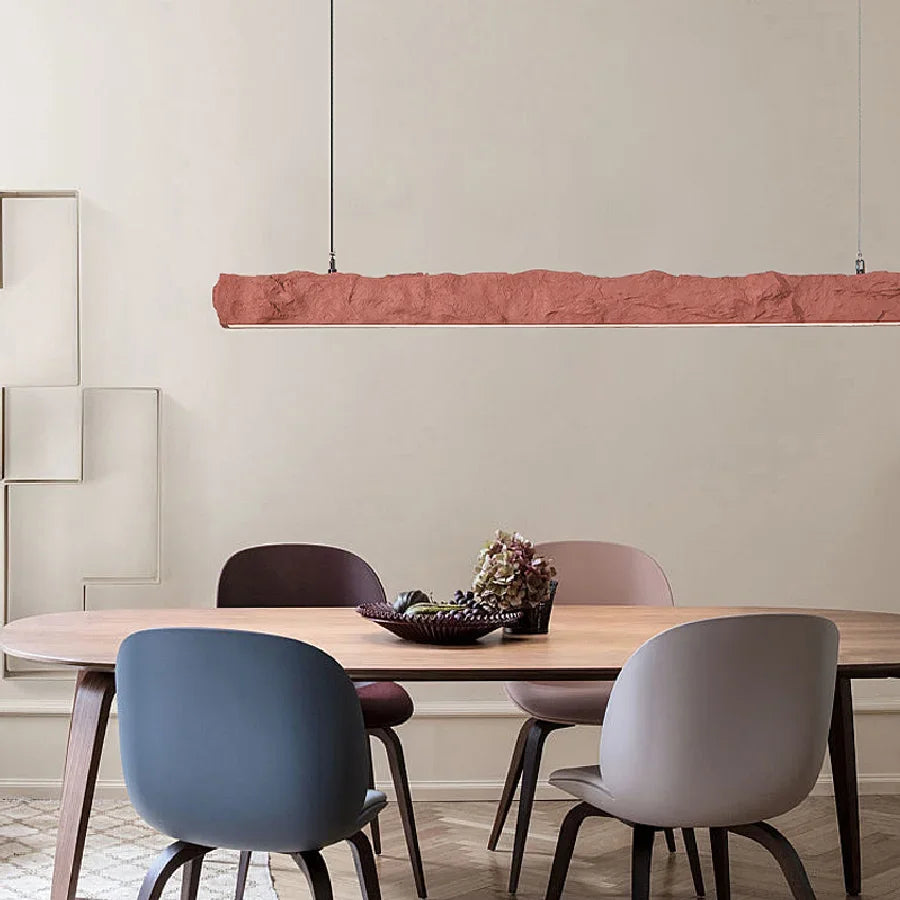Nordic Minimalist Wabi-Sabi Wind LED Strip Restaurant Pendant Lights Home Decor Dining Room Bar Chandelier Hanging Lamp Fixtures - vue 5 sur 15