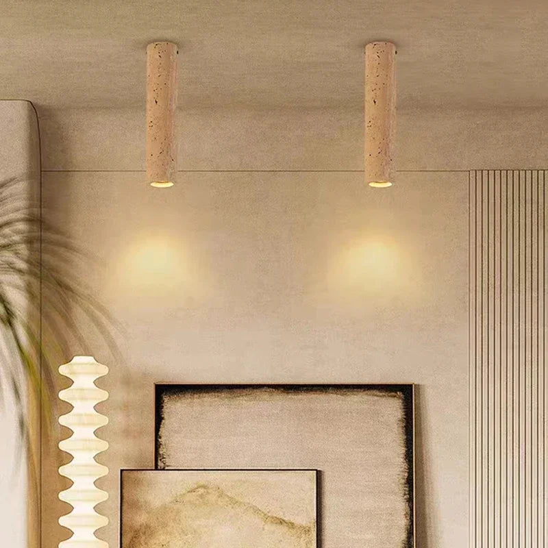 plafonnier cylindrique en pierre naturelle pour décoration intérieure - vue 5 sur 8