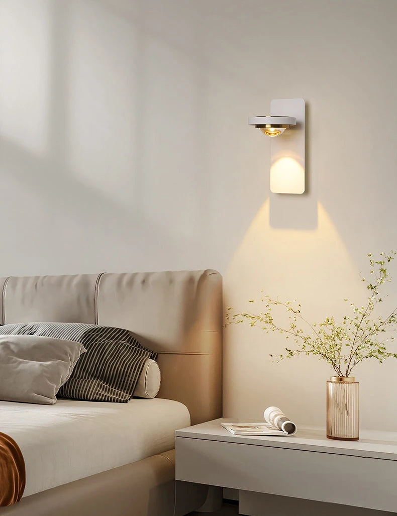 applique murale scandinave minimaliste rotative avec lumières led - vue 5 sur 10