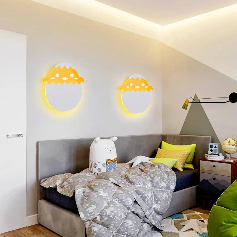 té mignon enfants applique LED dinosaure forme d'oeuf dessin animé chambre chevet applique murale pour fille garçon bébé chambre de bébé - vue 3 sur 8